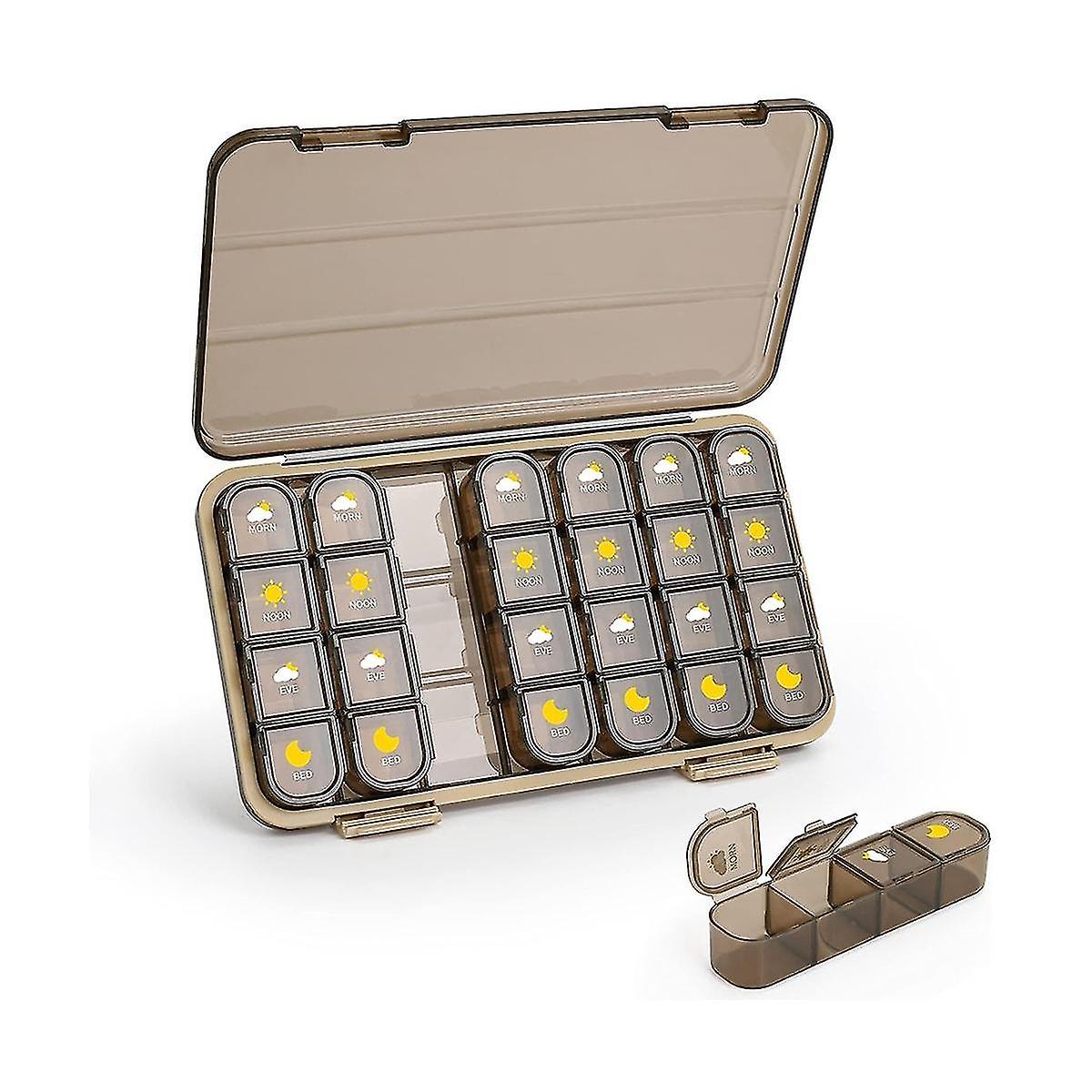 Pill Organizer 4 Times A Day, 7 Day Pill Box 4 Times A Day - Weekly Medicine Box Organizer With Sep