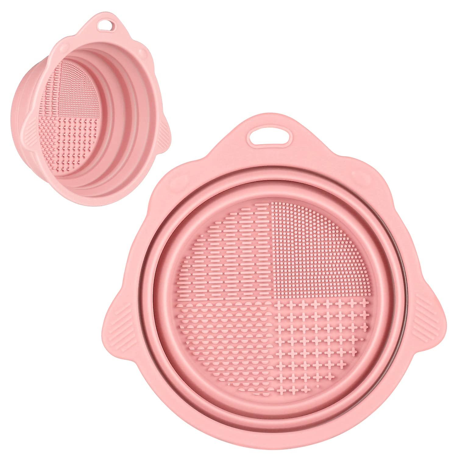 Foldable Silicone Makeup Brush Cleaner Bowl - Portable Cleaning Tool