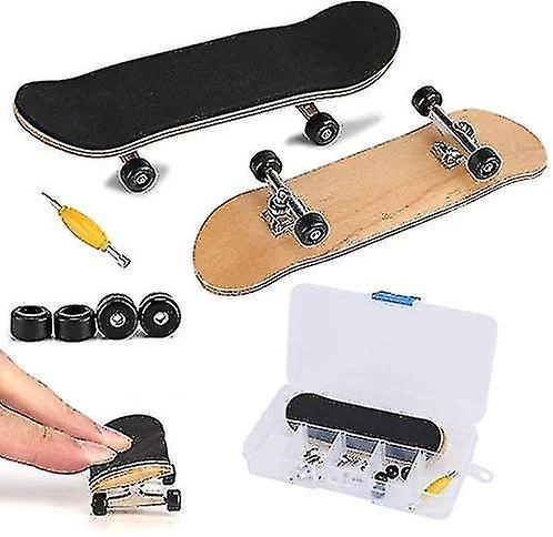 Finger Skateboards With Professional Mini Alloy, Complete Wooden Maple Deck, And Box, Relieves Stres