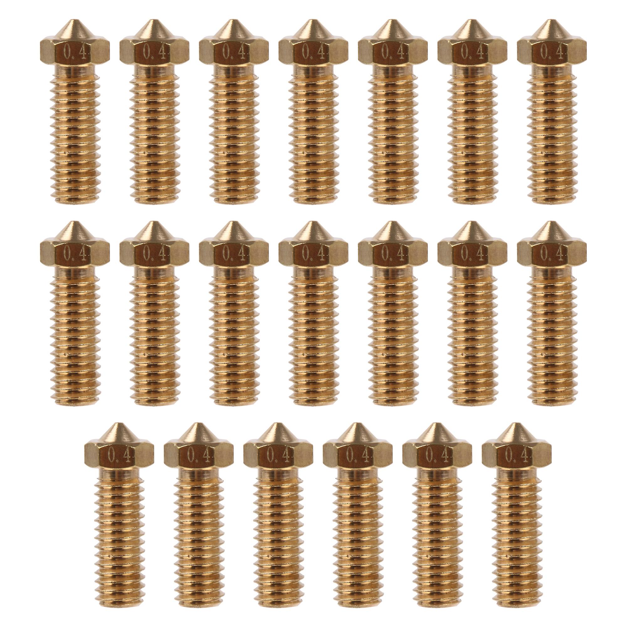 20Pcs 3D Printer Part Hot End Brass Nozzle M6 0.4mm for 1.75mm Filament