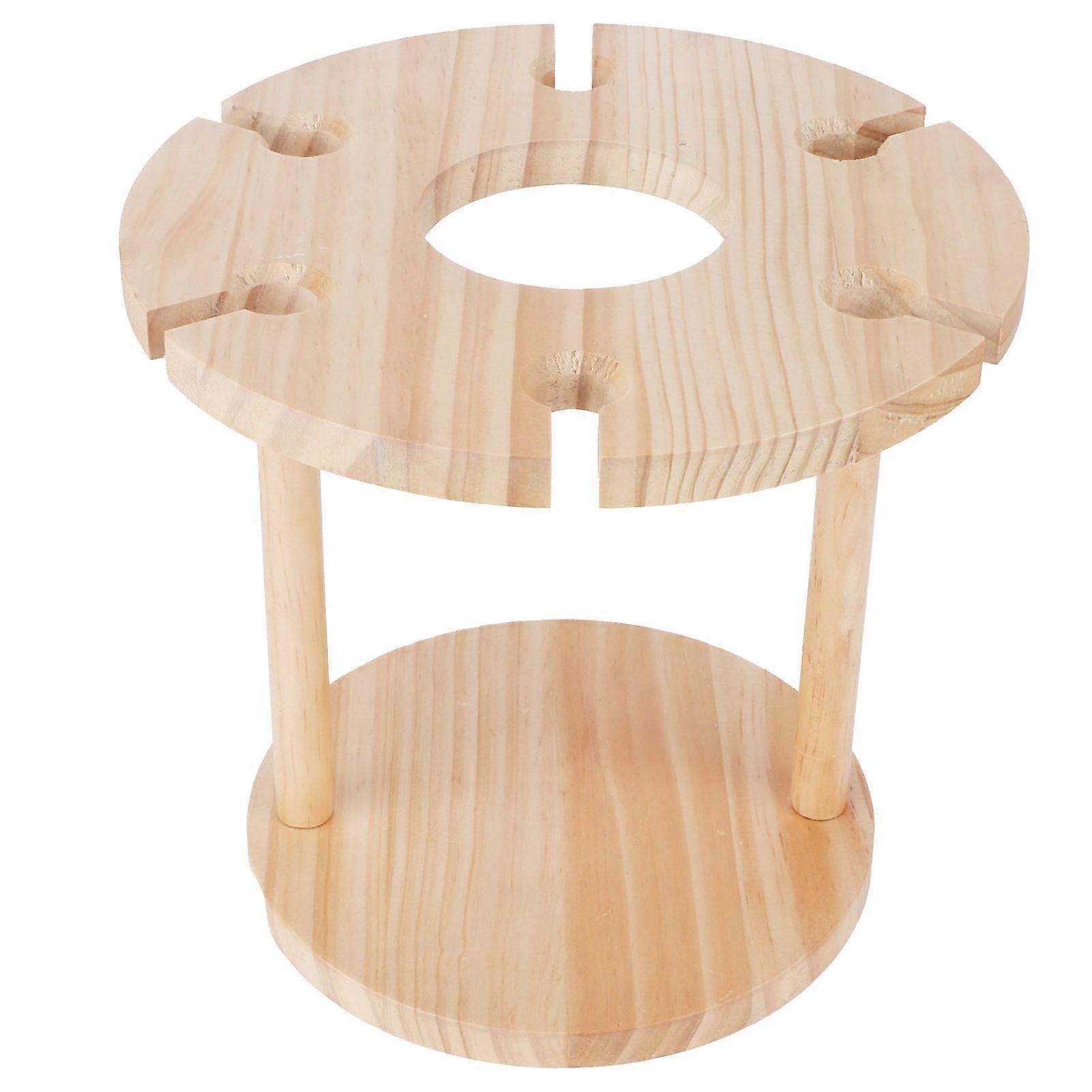 Casier à vin en bois, support de verres, organisateur de table pour 6 verres et 1 bouteille de vin