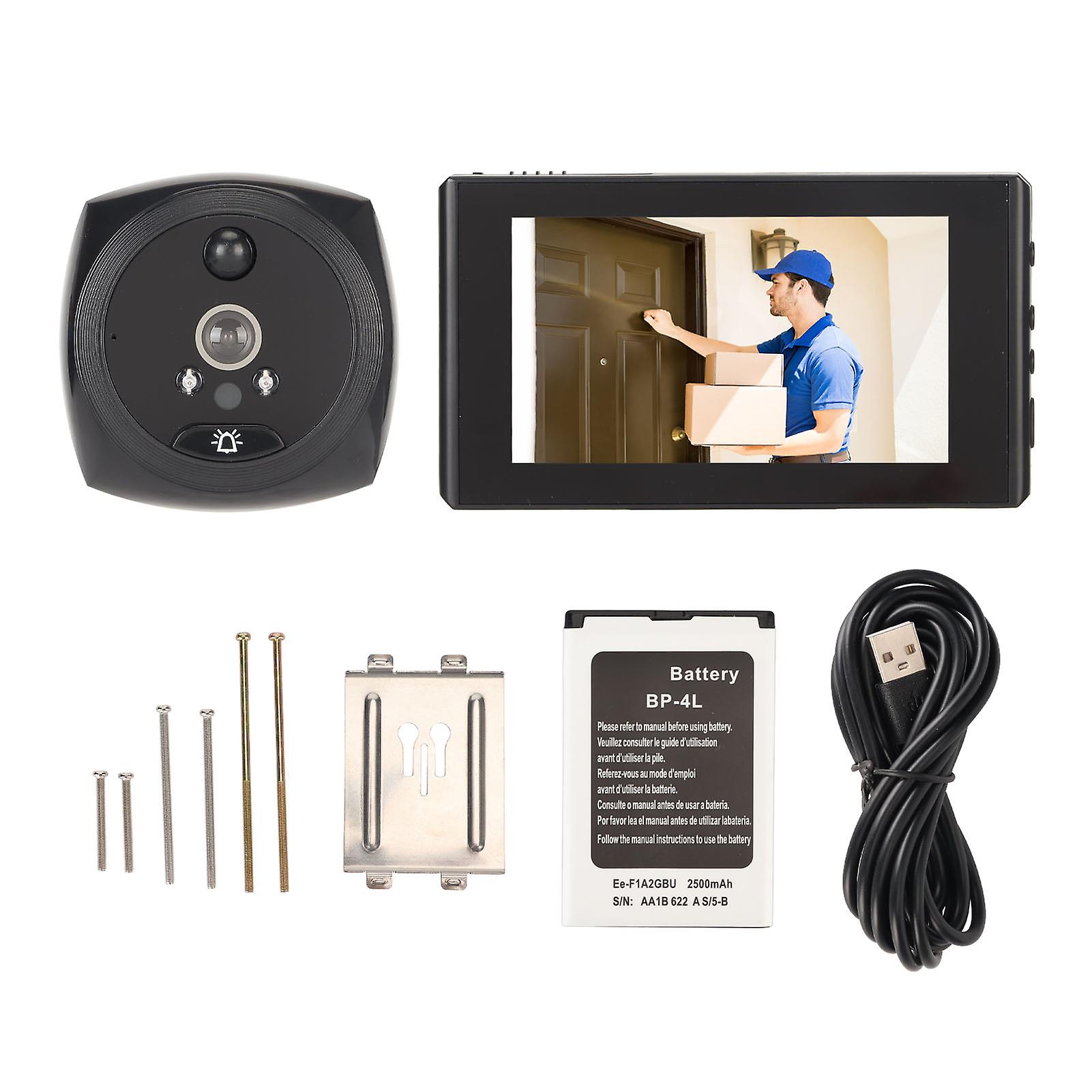 4.5in Peephole Camera 1080P Night Vision Motion Detection 160 Degrees Wide Angle Video Doorbell Viewer