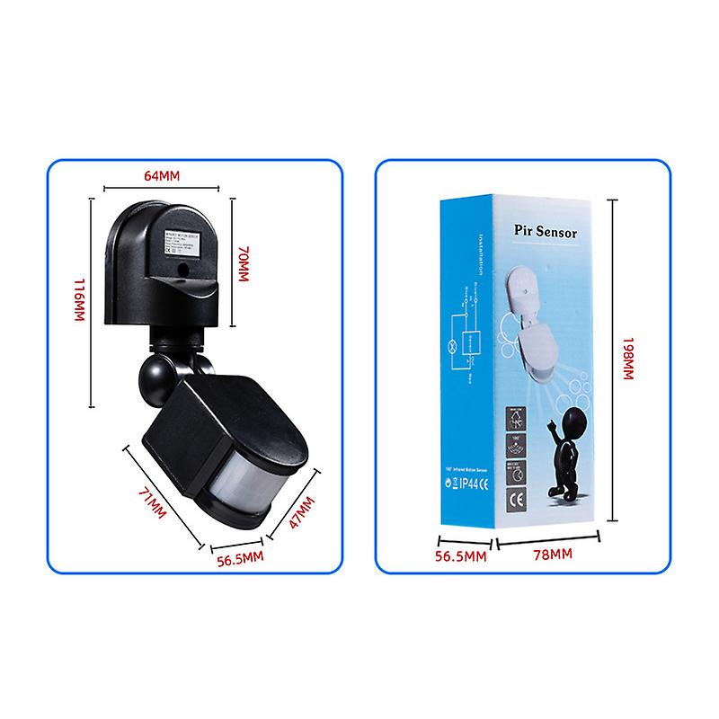 Infrared Human Body Sensor Intelligent Switch Adjustable Angle Ceiling Type Induction Module Wall Mount 220V