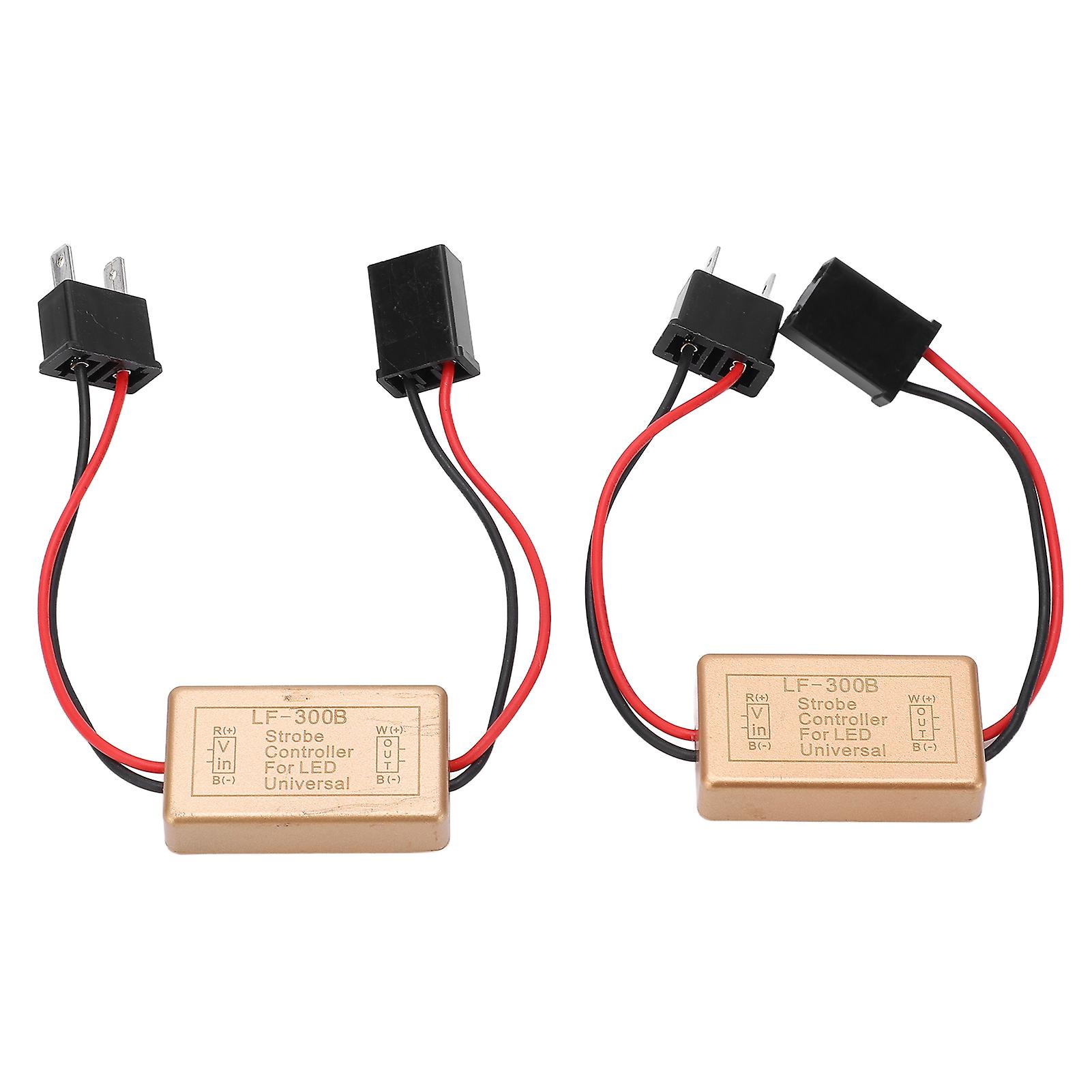 2Pcs Flash Strobe Controller 50W Good Heat Resistance 3 Lamp Types Flash Strobe Controller Flasher Module for Fog Lights