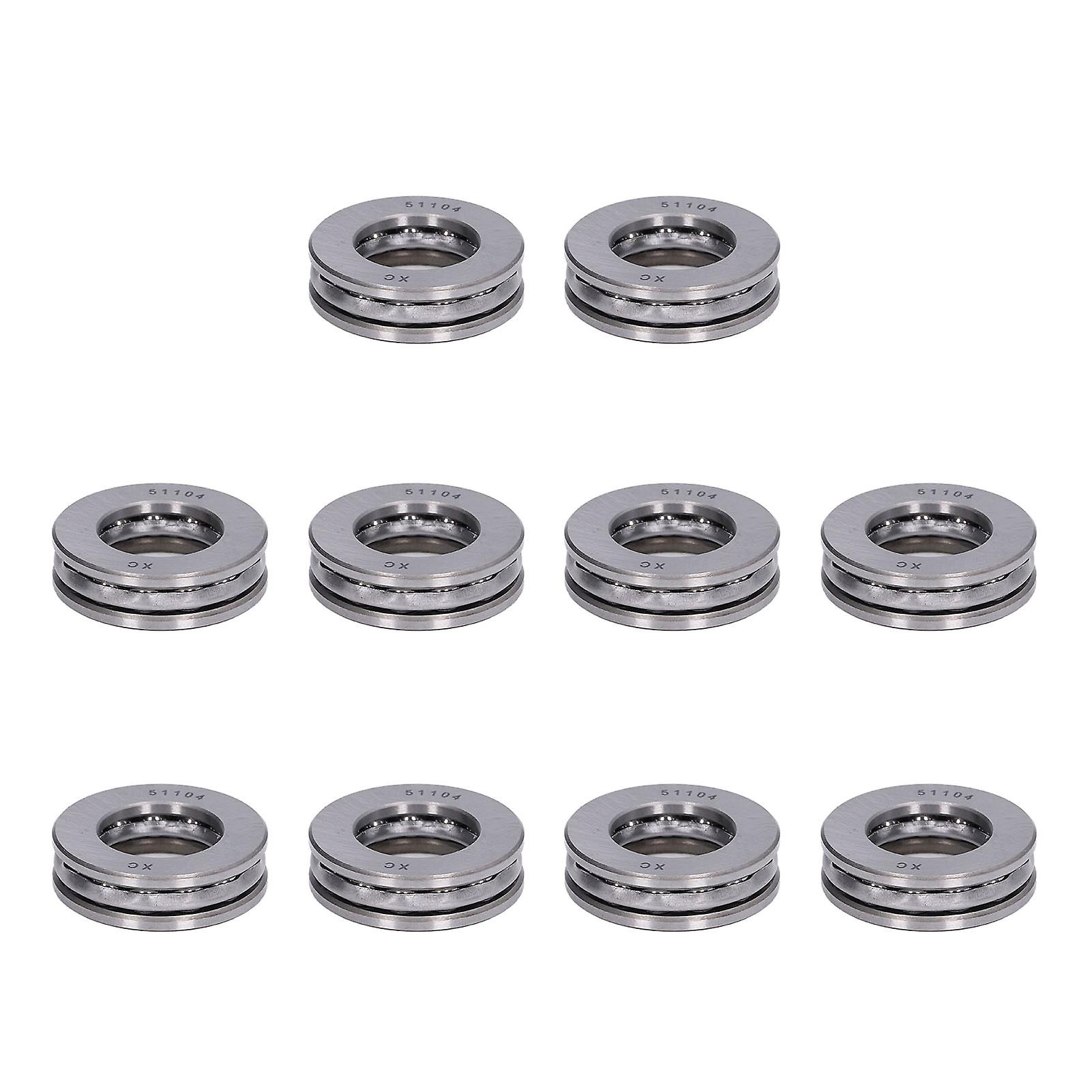 10pcs Aircraft Thrust Ball Bearings, High Precision Detachable Metal Miniature Axial Bearing Kit 51104