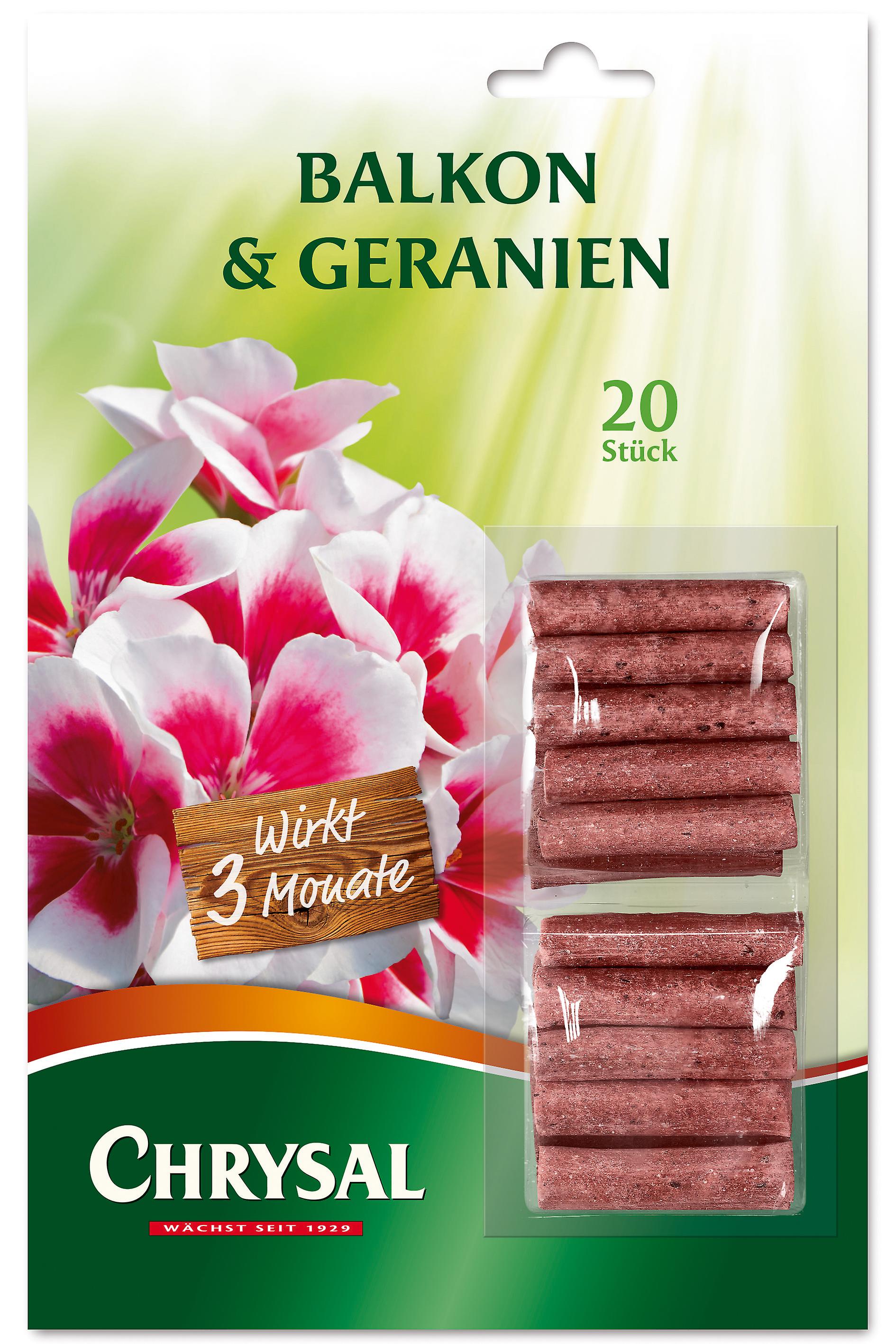 CHRYSAL Balcony & Geranium Fertiliser Sticks, 20 Pieces