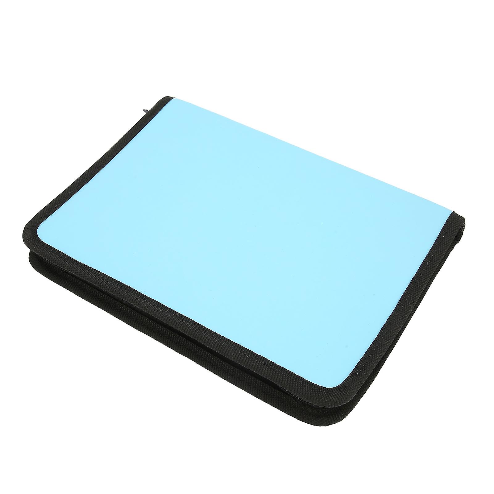 Nail Drill Bits Storage Bag Large Capacity Dustproof Portable Nail Drill Bits Holder Container Blue 