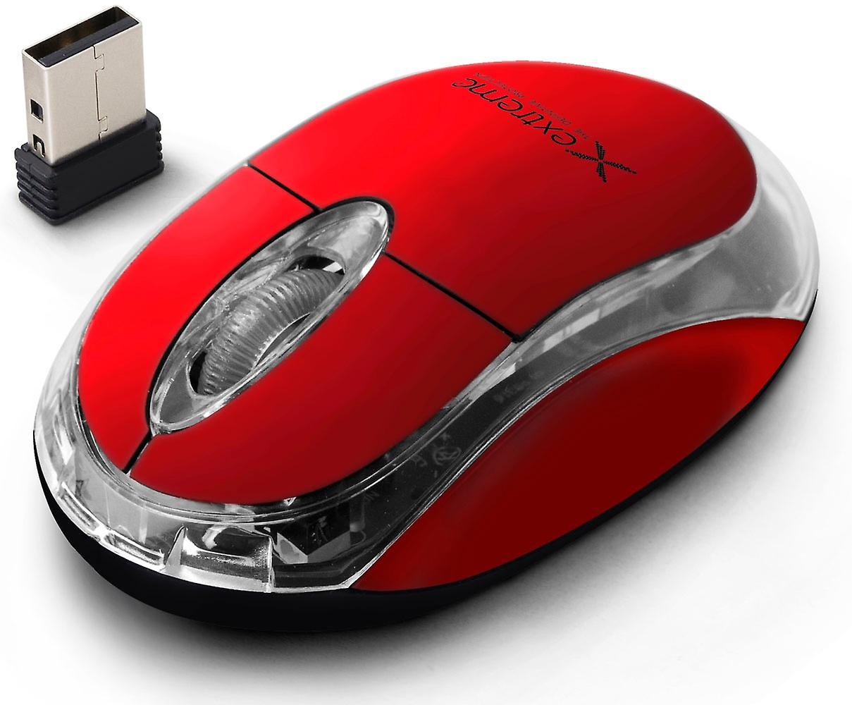 Extreme Wireless 2.4Ghz Optical Mouse 3D Usb Harrier Red