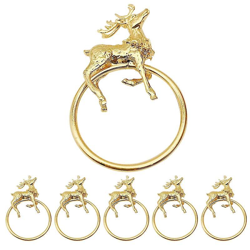 Napkin Buckle Rings Christmas Holder 6-pcs Multi-Function Ring For Parties