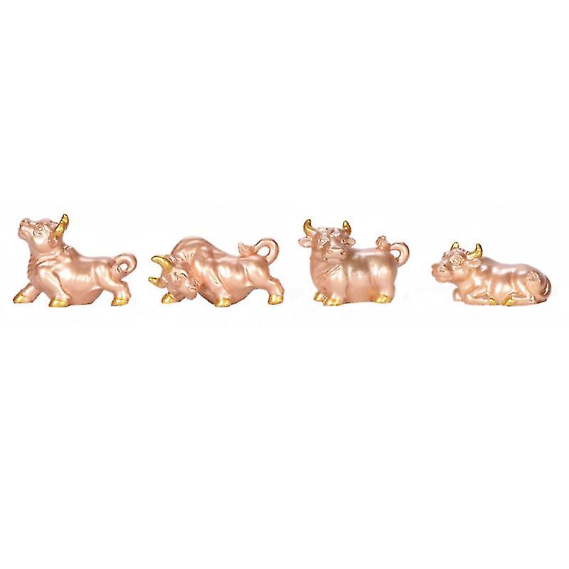 4pcs Bull Figurines