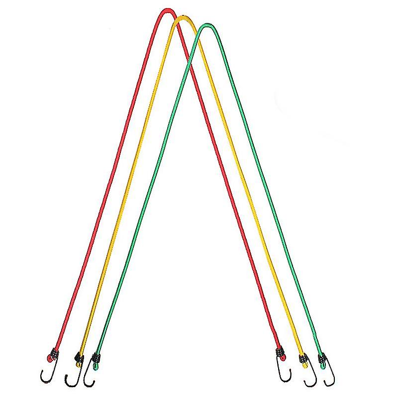 3pcs Bungee Cords With Hooks