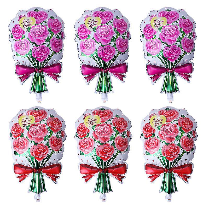 6pcs Rose Flower Balloons