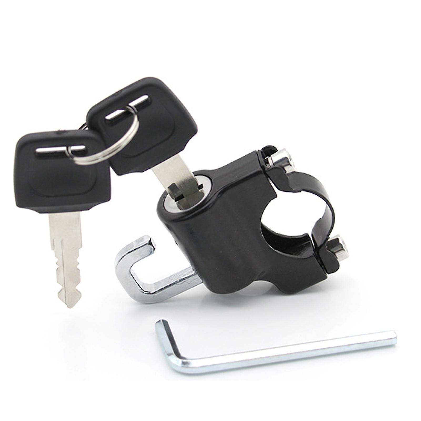 Universal Motorcycle Helmet Lock with 2 Keys for 0.9-1.1in Handlebar, Durable Metal Padlock