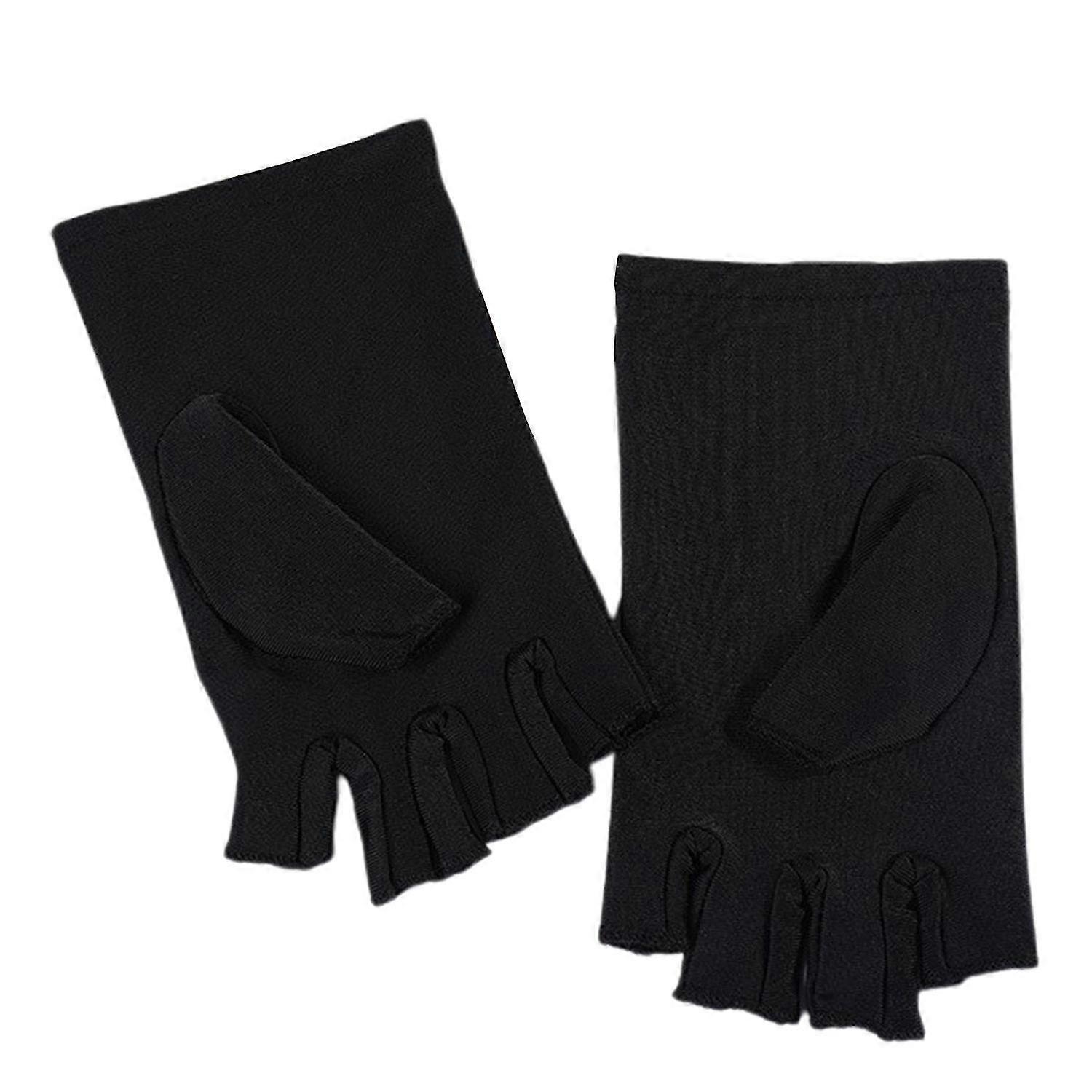 1 Pair Nail Gloves Elastic Breathable No Tightness Fingerless Anti-tanning Spandex Driving Riding UV