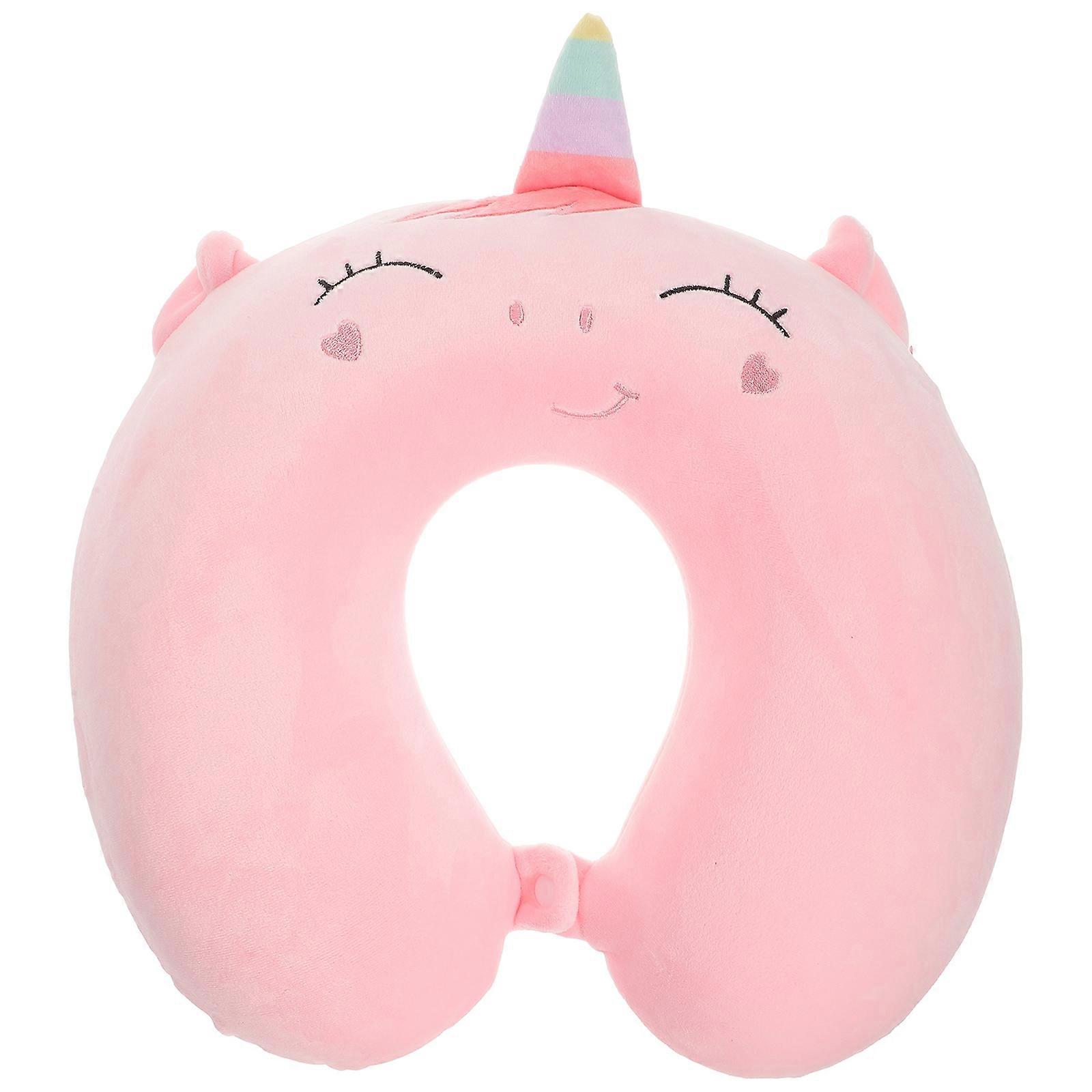 1Pc Plush Pillow Animal U-shaped Pillow Cartoon Throw Pillow (Unicorn)