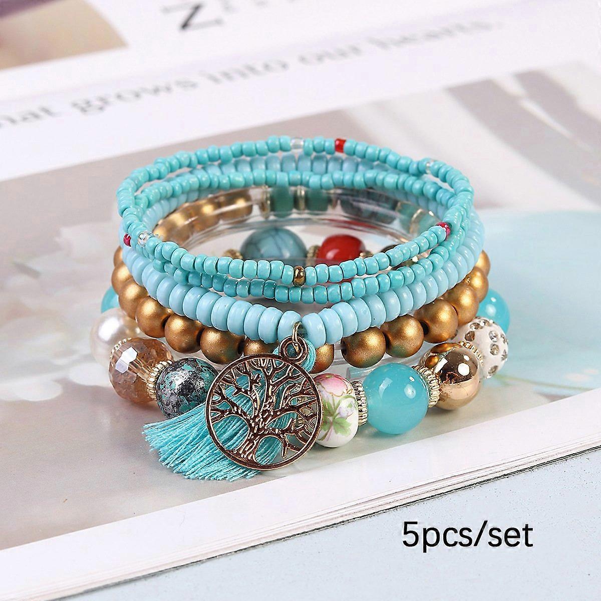 Bracelet - Turquoise Blue Bohemian Tassel - Oceanic Vibes