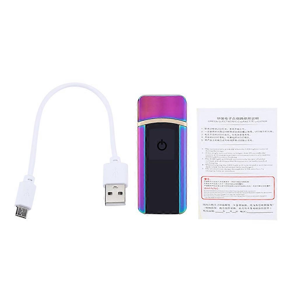 USB Rechargeable Electronic Windproof Touch Switch Portable Cigarette Lighter (Colorful)