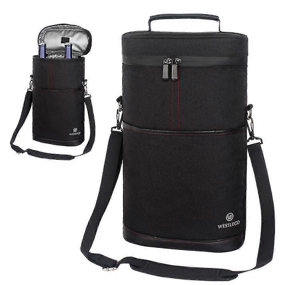 2 בקבוק שקית יין תיק נשיאה עמיד לדליפה שקית מקרר יין מבודד - טוב