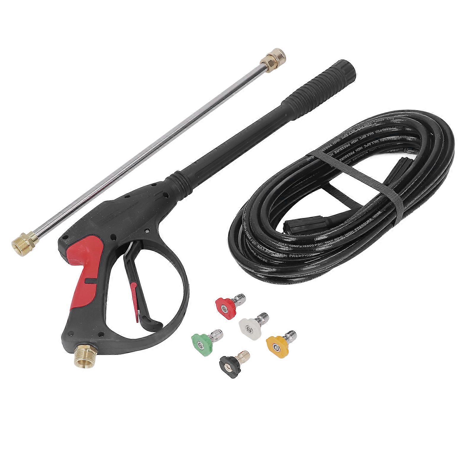 4000PSI High Pressure Cleaning Gun 8 Meter Hose Automobile Airbrush Set with 5 Nozzle Tips