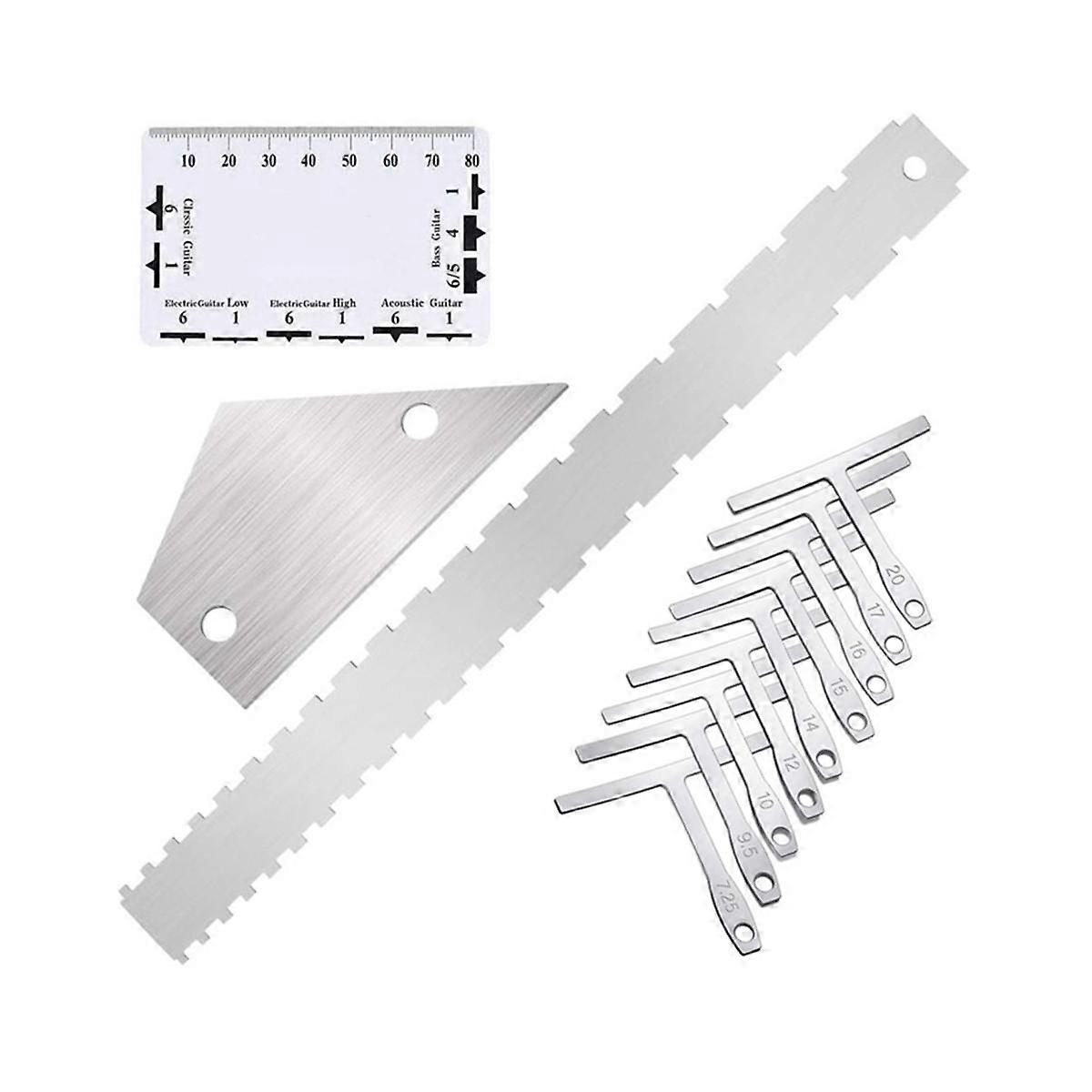 Guitar Luthier Measuring Tool Kit Guitar String Ruler Lower String Radius Gauge Guitar Repair Tools