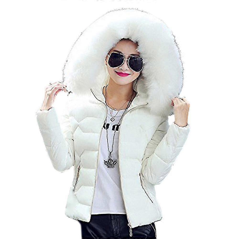 Chic pelskrage kort dunfrakk hette