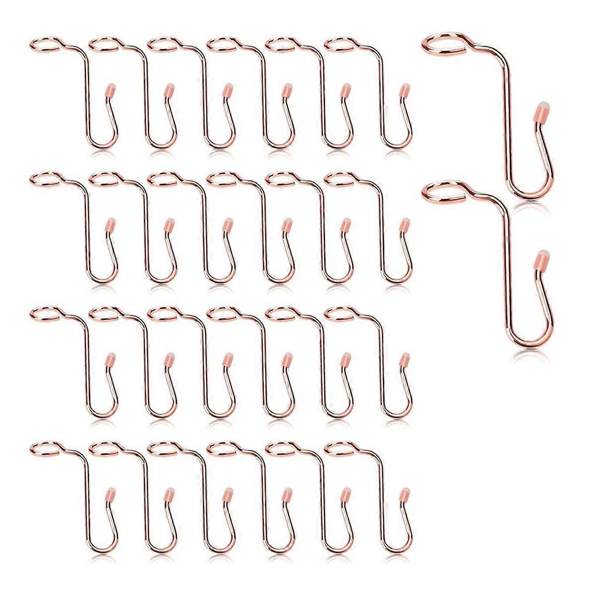 50PCS Hanger Connector Hooks Hanger Extender Hooks Stable Clothes Hanger Connector for Clothes Hangers Rose Gold