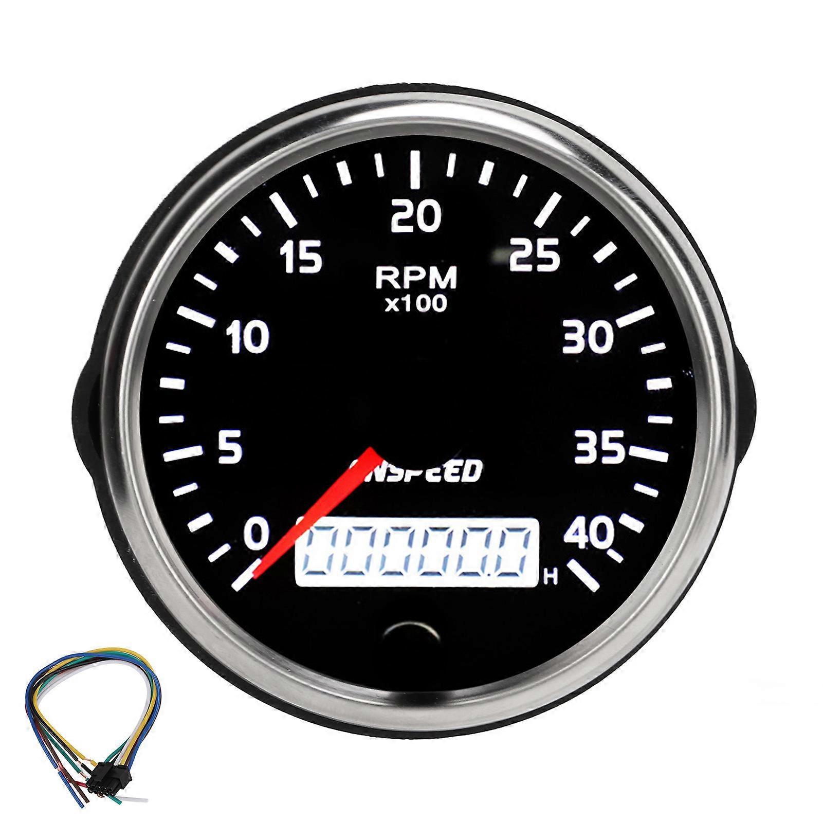 Στροφόμετρο 85mm/3.35in 0?4000 rpm IP67 αδιάβροχος λευκός πορτοκαλί οπίσθιος φωτισμός για τη βενζινοκινητήρα κυλίνδρων 1?8 YEMAA