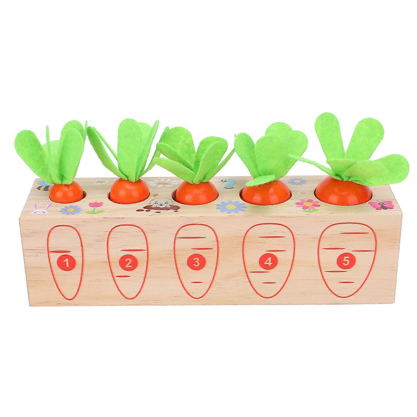Wooden Pull Carrot Game Number Fine Motor Skill Toy Matching Cognitive EarlyLearning Gift