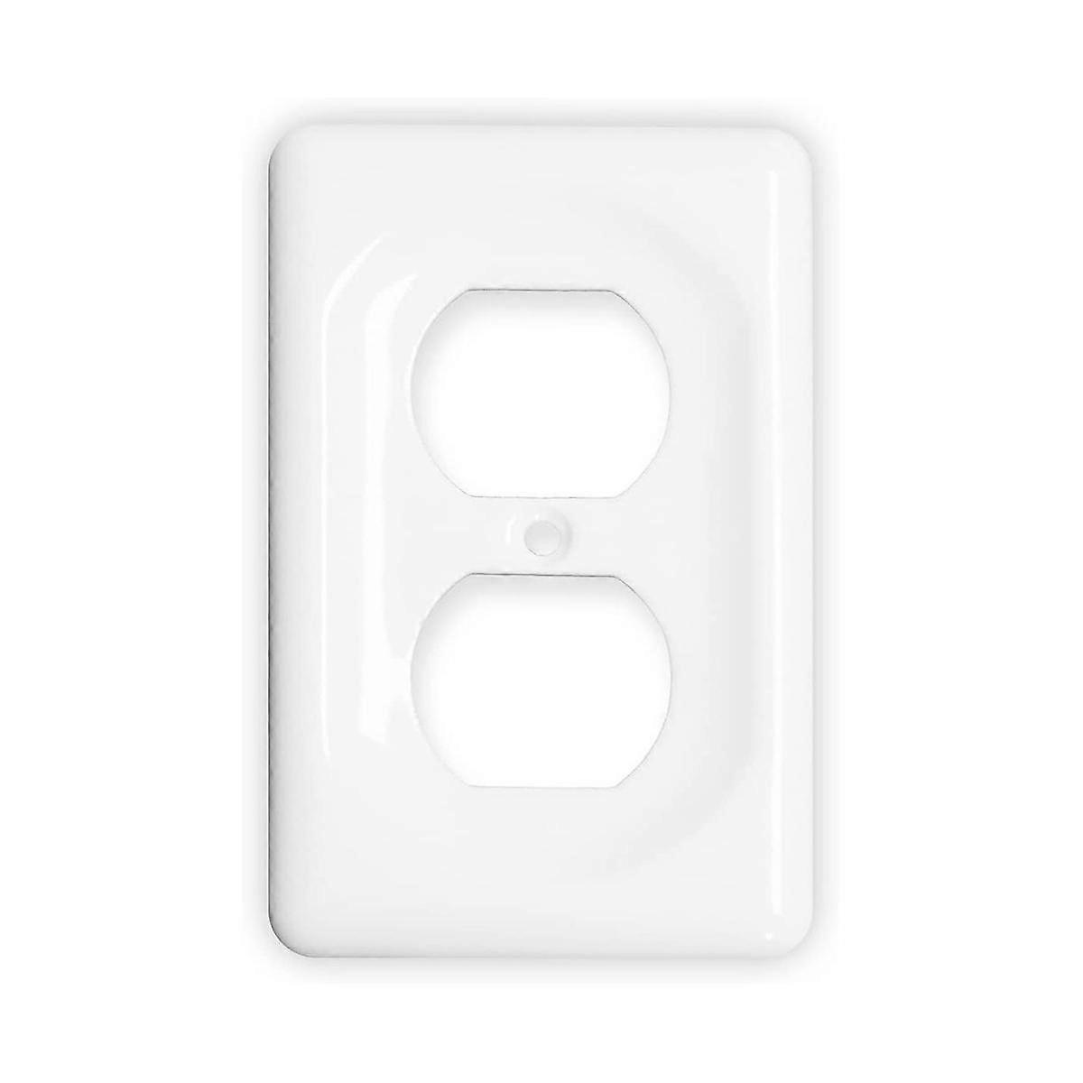2Pack Ceramic Switch Plates Outlet Covers Switch Plate Cover White (Single Duplex)