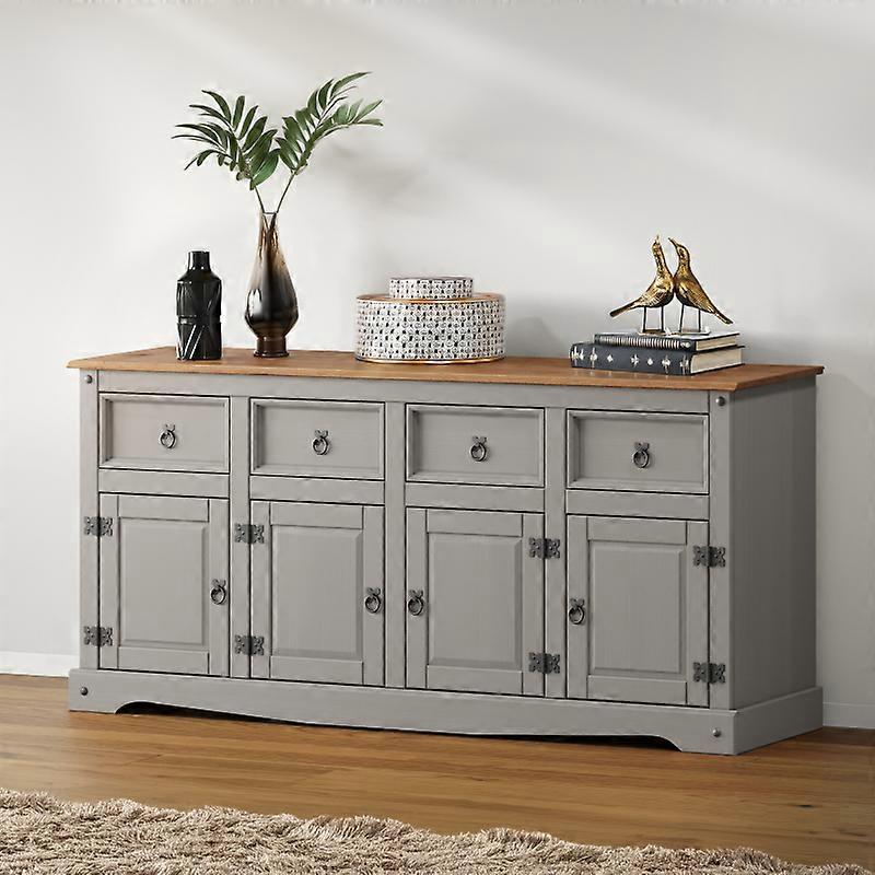 Corona Grey Wax 4 Door Sideboard