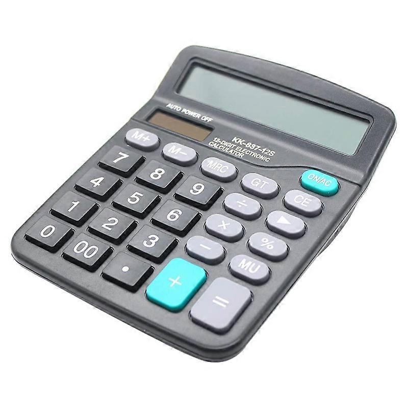Desk Calculator, 12-Digit Solar Battery Office Calculator with Large LCD Display Big Sensitive Butt