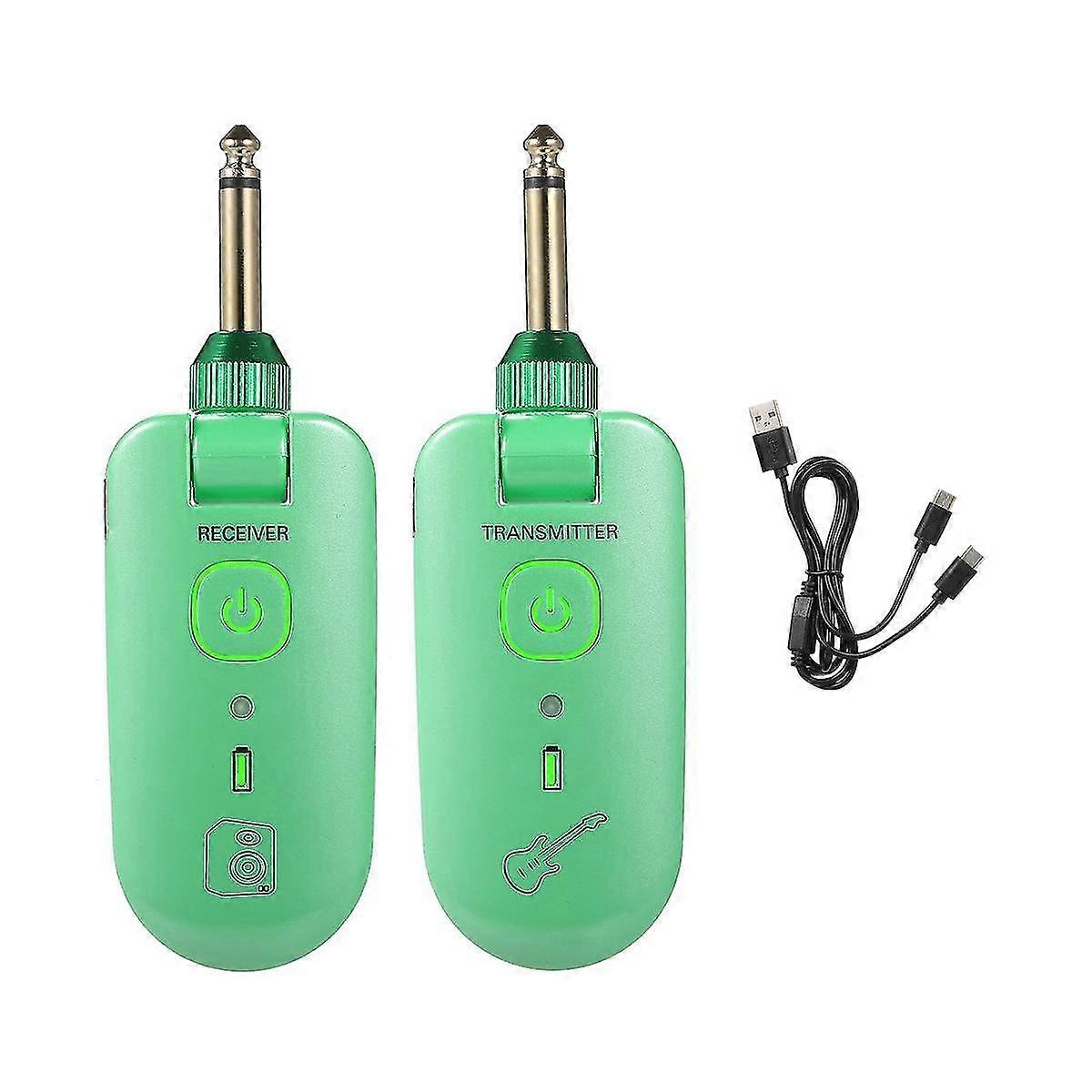 Double Portable Uhf Wireless Guitar Transmitter And Receiver Set Transmission Range Audio Wireless