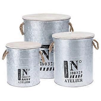 H&s Collection 3-teiliges Aufbewahrungsbox-Set mit Zinkseil