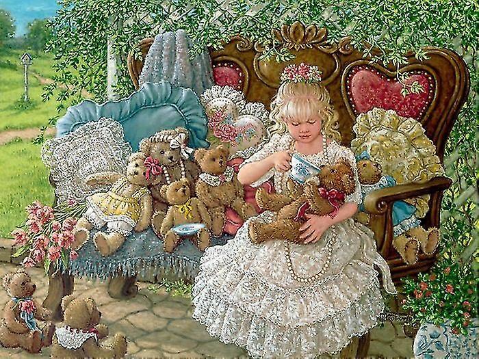 Full Drill Diamond 5d Diy Diamond Painting Girl Teddy Bear,diamond - Main Image