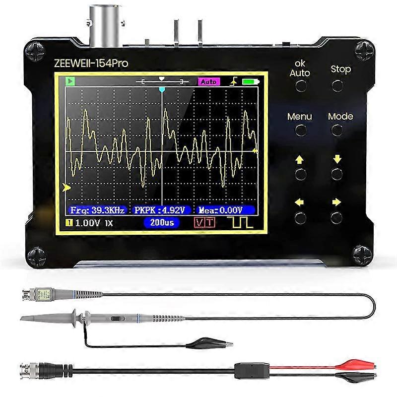 Digital Oscilloscope,14 Type Measurement, 40MSa/S Sampling Rate, 18MHz Bandwidth, 2.4In LCD Display with 10X, 100X Probe
