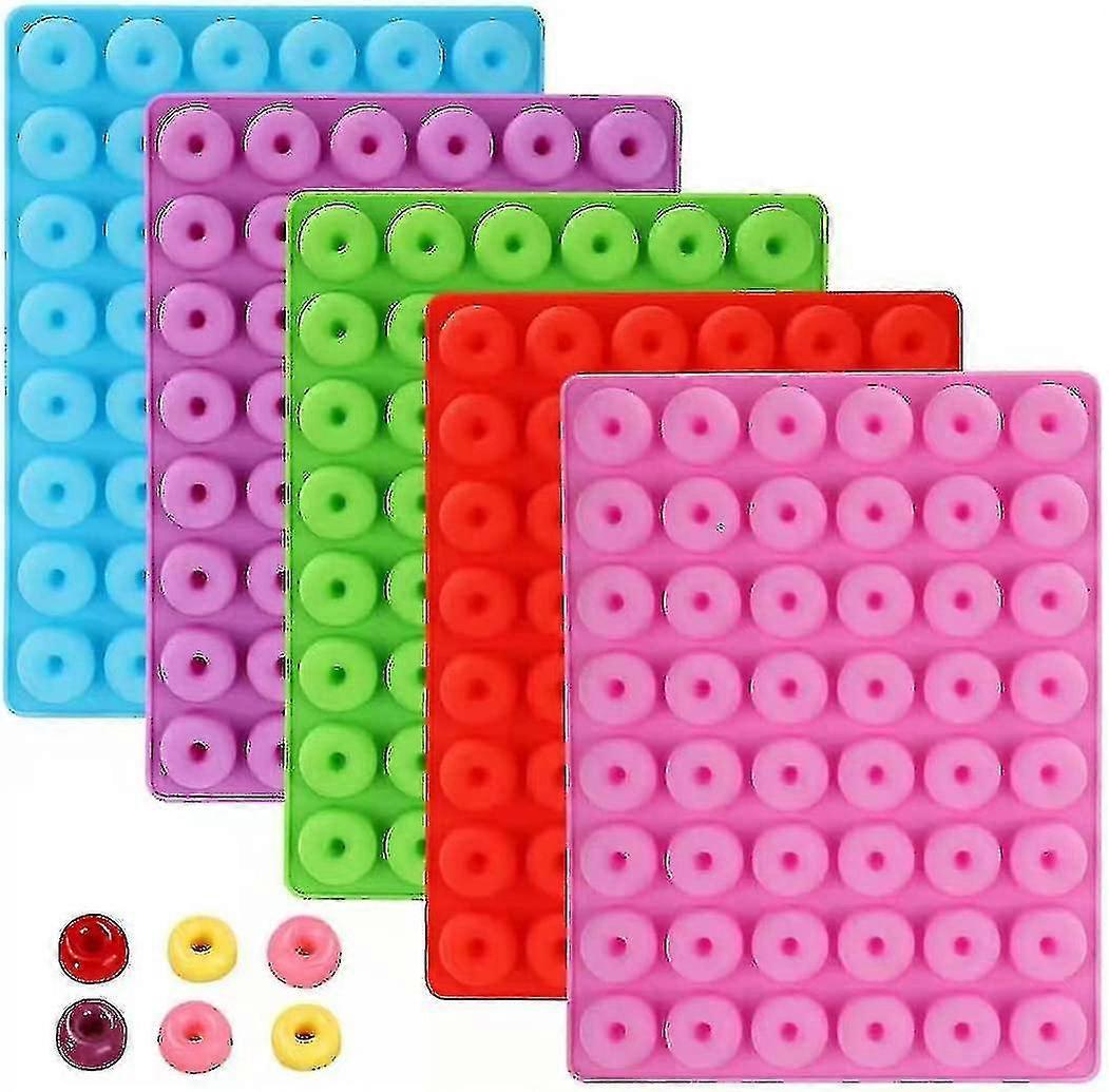 Donut Candy Mold,5 Pack Silicone Nonstick Ring Gummy Candy Molds