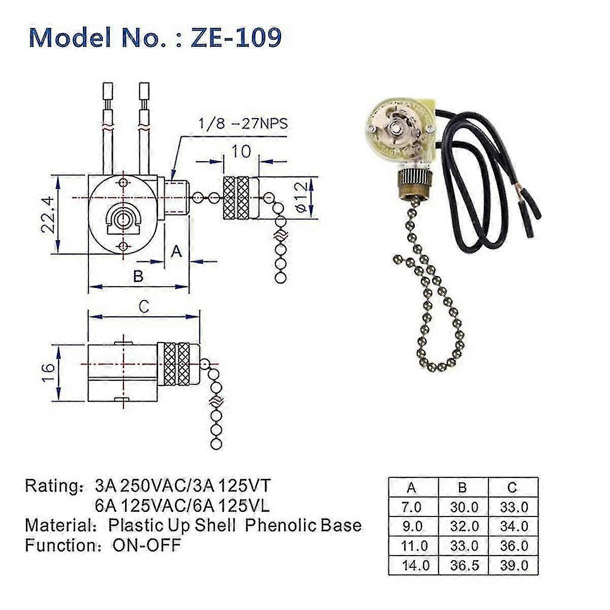 3pack Ceiling Fan Light Switch Ze-109 Fan Switch (bronze)