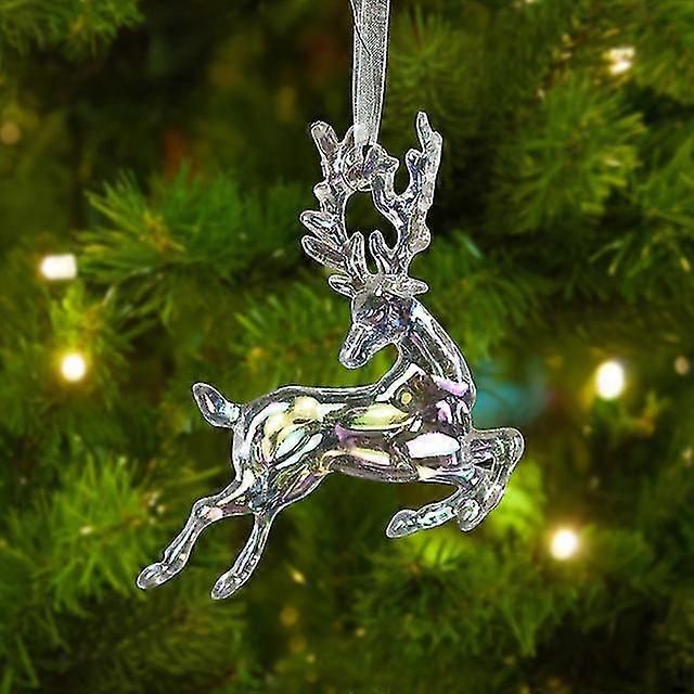 شجرة عيد الميلاد شفافة ندفة الثلج معلقة الحلي قلادة الاكريليك 2024 الديكور للمنزل هدايا Navidad العام الجديد 2024