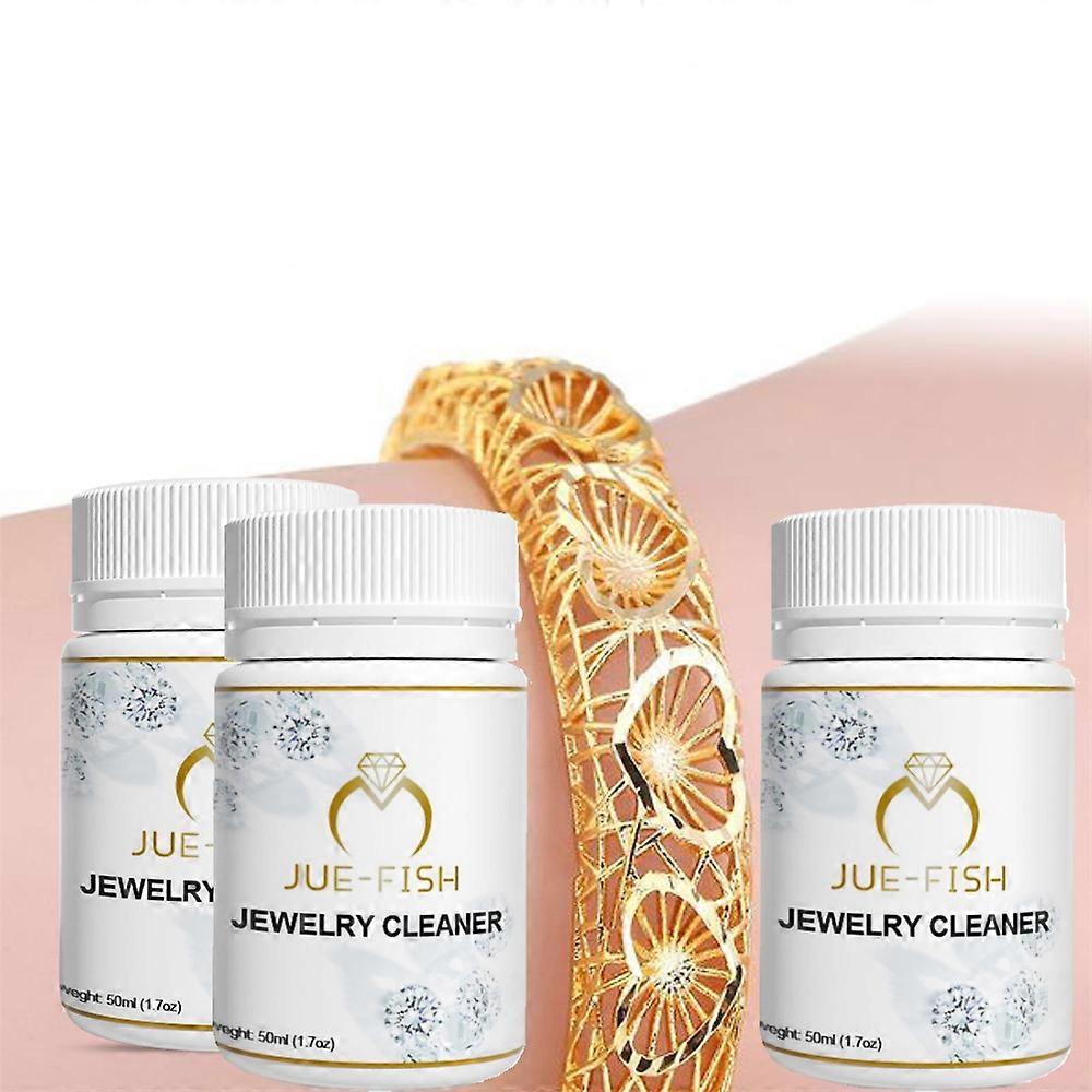 1-3 زجاجة مجوهرات الأنظف ، السائل الفضة والذهب والمجوهرات العناية تنظيف الحل القرط الدائري