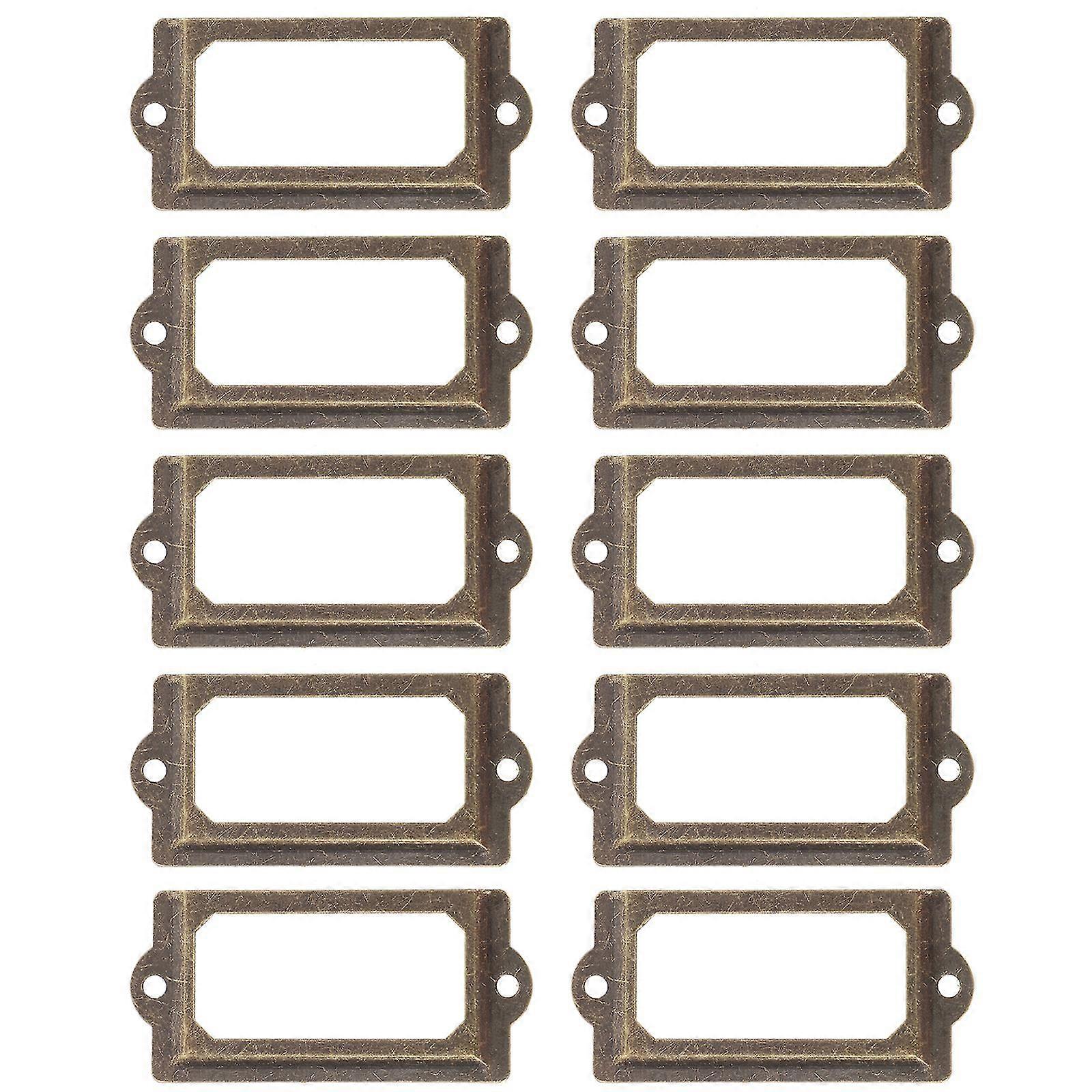 12 Pcs Vintage Shelf Drawer Tag Label Frame Vintage Label Frame Antique Label Holder File Cabinet Label Holders