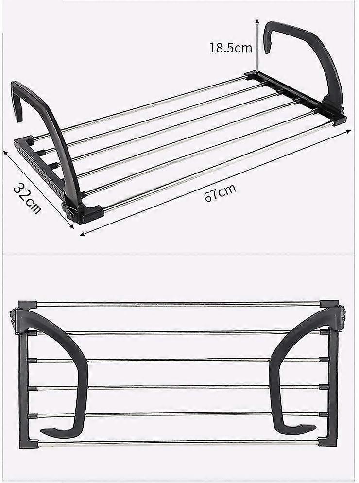 Foldable Clothes Drying Rack Stainless Steel Balcony Hang On Radiator ...