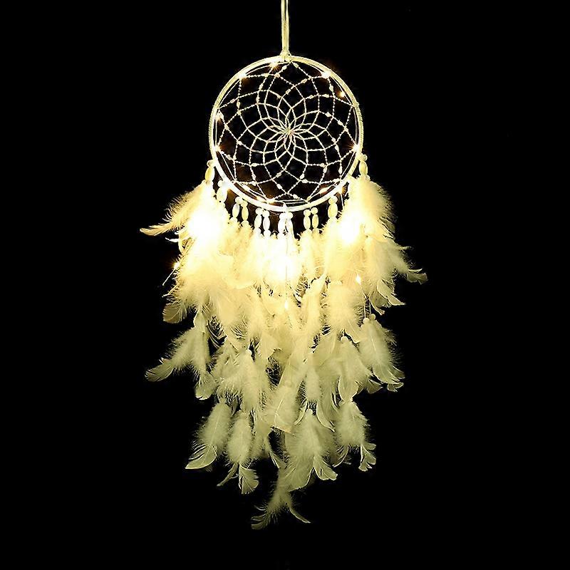 White Feather Dream Catcher Wall Hanging