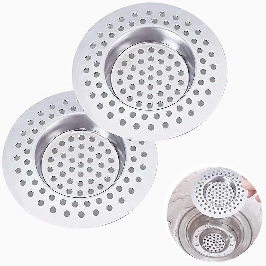 2 Pcs, Sink Drain Filter, Kitchen Sink Grate, Stainless Steel, for Kitchen/Bathroom Sink, Anti-Clog