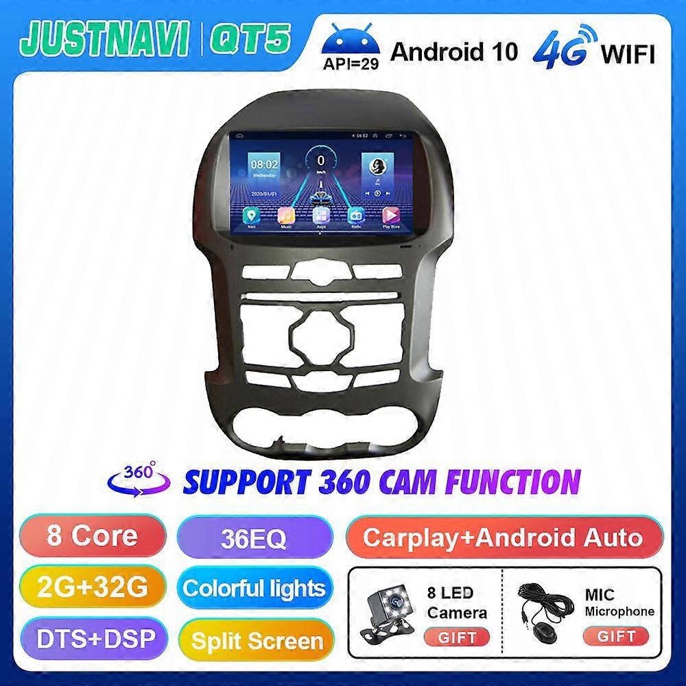 Redkid QT5 Android 10.0 WIFI Undefined Car Radio Pour Ford Ranger F250 2011 2012-2014 CarPlay Lecteu