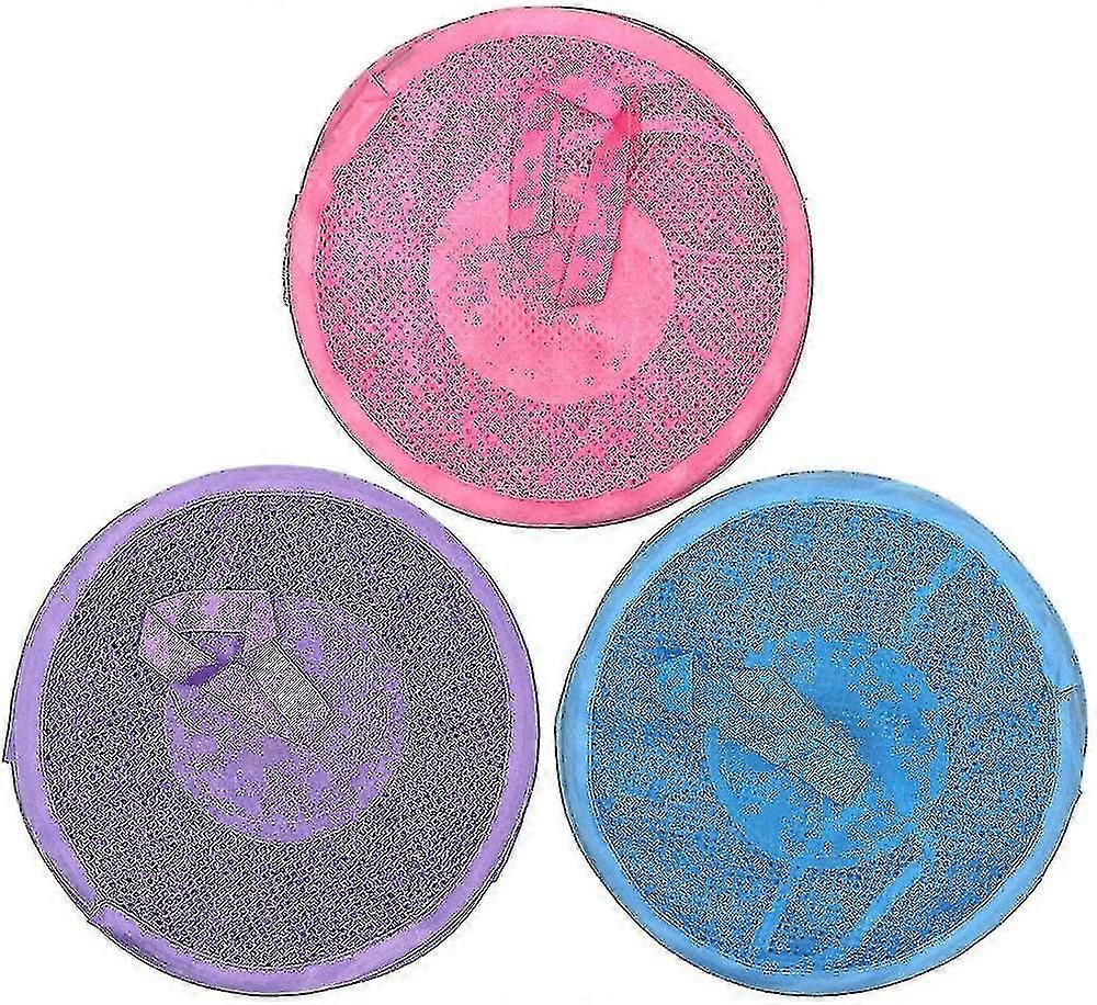 3-pack Folding Mesh Hanging Storage Baskets With 3 Compartments