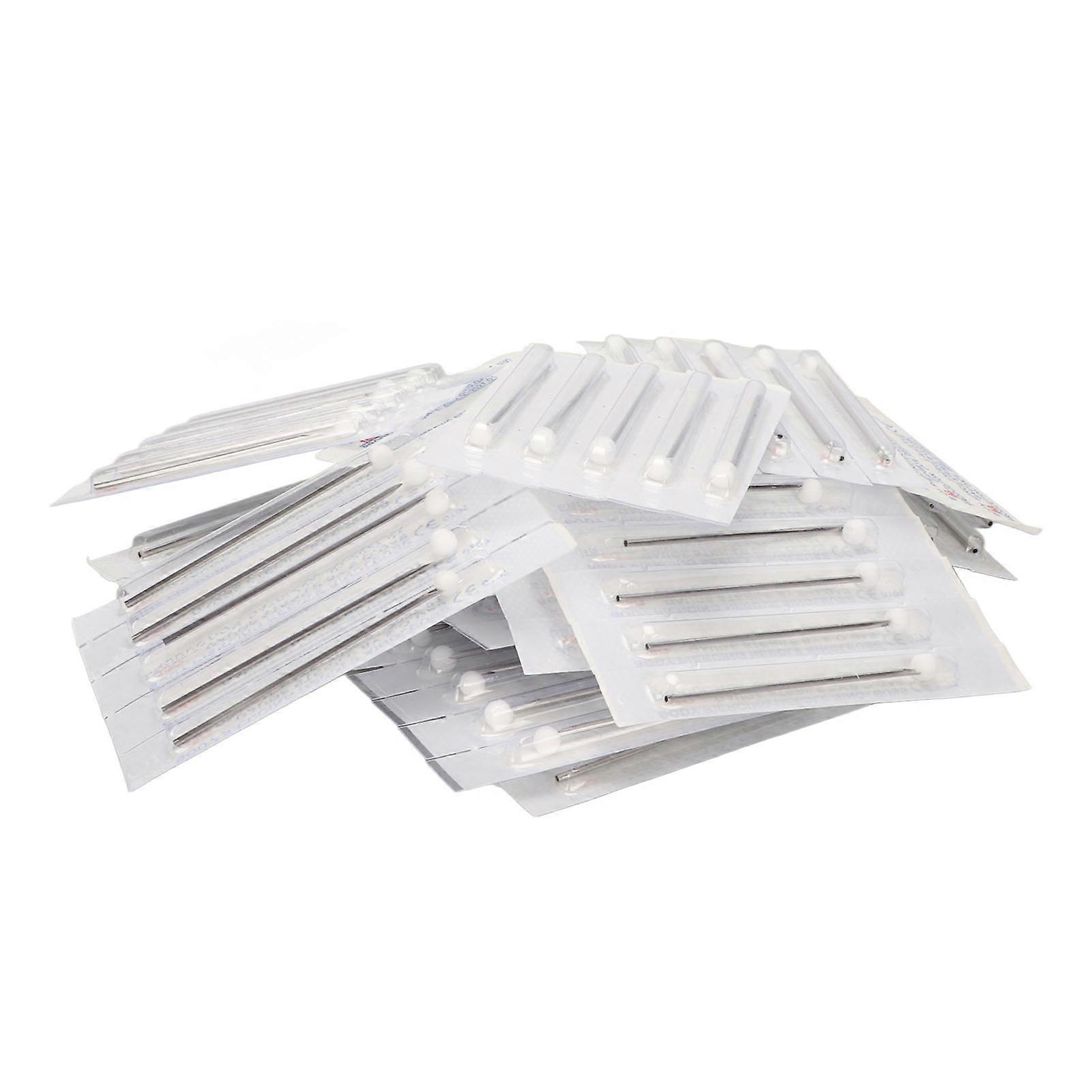 100PCS 16G Body Piercing Needles Cylindrical Tube Beveled Tip Incisive Stainless Steel Disposable Piercing Needles
