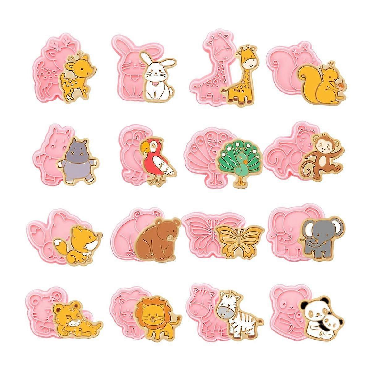 16 PCS Animal Cookie Cutters Set,3D Animal Shape Cookie Cutters, Animal Series Shape Biscuit Cutter