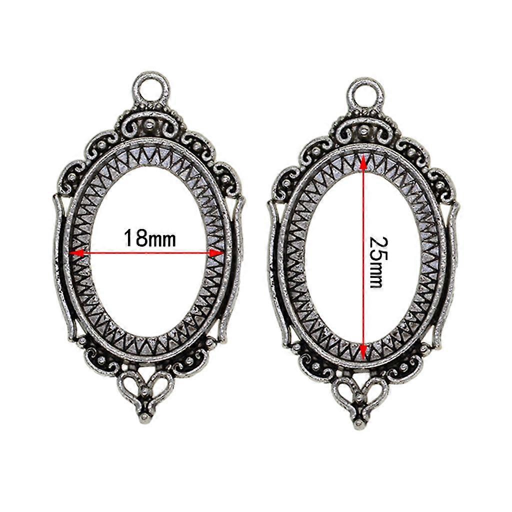 4x 20 Pcs Oval Blank Pendant Tray Cabochons