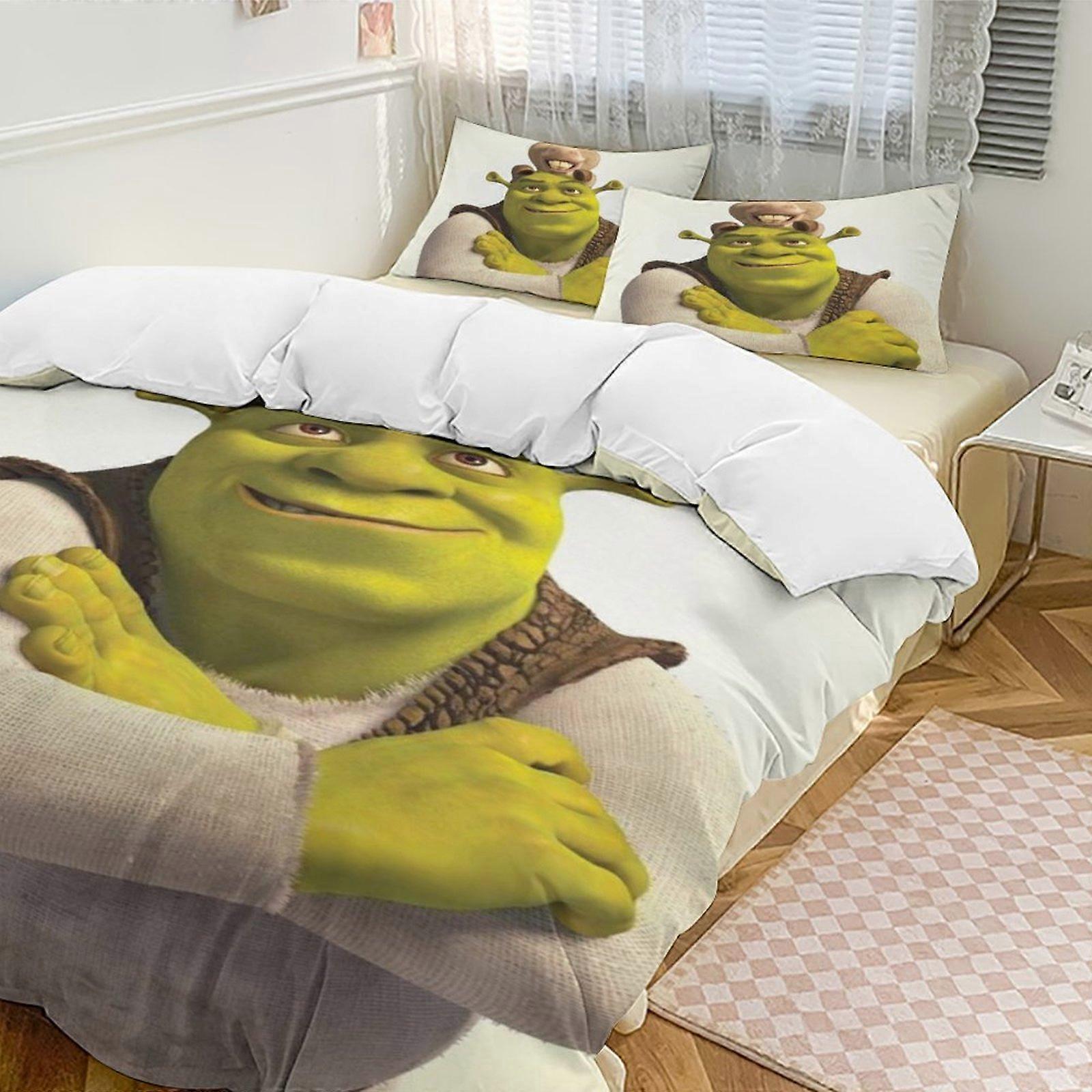 a2425 Lençóis Shrek Conjunto de Cama Capa de Edredão Conjunto de Tema de Desenho Animado Lençóis de Quarto Infantil iip2425