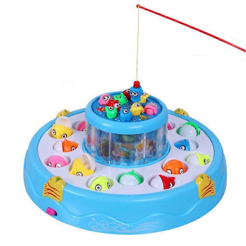 Parent-child fishing reel with music light rotating enlightenment parent-child game fishing toy